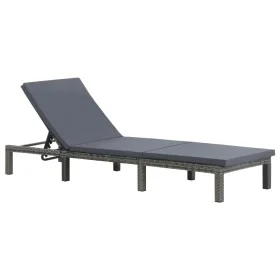 Lounger with anthracite gray synthetic rattan cushion by vidaXL, Loungers - Ref: Foro24-47752, Price: 139,80 €, Discount: %