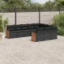 Gartensofa-Set 10-teilig mit schwarzen synthetischen Rattankissen von , Gartensets - Ref: Foro24-3228015, Preis: 657,02 €, Ra...