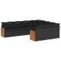 Gartensofa-Set 10-teilig mit schwarzen synthetischen Rattankissen von , Gartensets - Ref: Foro24-3228015, Preis: 657,02 €, Ra...