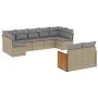 9-teiliges Gartensofa-Set mit beigen synthetischen Rattankissen von , Gartensets - Ref: Foro24-3227970, Preis: 563,15 €, Raba...