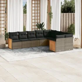 9-teiliges Gartenmöbel-Set und graue synthetische Rattankissen von , Gartensets - Ref: Foro24-3227985, Preis: 548,47 €, Rabat...