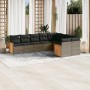 9-teiliges Gartenmöbel-Set und graue synthetische Rattankissen von , Gartensets - Ref: Foro24-3227985, Preis: 539,47 €, Rabat...