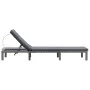 Liege mit anthrazitgrauem synthetischem Rattankissen von vidaXL, Liegen - Ref: Foro24-47752, Preis: 139,80 €, Rabatt: %