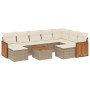 Gartensofa-Set mit beigen Kissen, 10-teilig, synthetisches Rattan von , Gartensets - Ref: Foro24-3228228, Preis: 573,07 €, Ra...