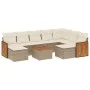 Gartensofa-Set mit beigen Kissen, 10-teilig, synthetisches Rattan von , Gartensets - Ref: Foro24-3228228, Preis: 635,79 €, Ra...