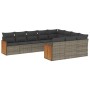 10-piece garden sofa set with gray synthetic rattan cushions by , Garden sets - Ref: Foro24-3228020, Price: 595,34 €, Discoun...