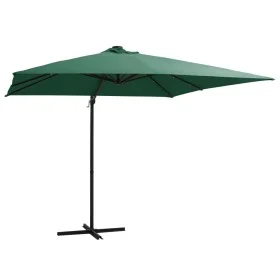 Cantilever umbrella with LED lights and green steel post 250x250 cm by vidaXL, Umbrellas - Ref: Foro24-46993, Price: 88,98 €,...