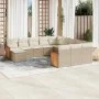 12-piece garden sofa set and brown synthetic rattan cushions by , Garden sets - Ref: Foro24-3228263, Price: 766,51 €, Discoun...