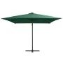 Cantilever umbrella with LED lights and green steel post 250x250 cm by vidaXL, Umbrellas - Ref: Foro24-46993, Price: 88,98 €,...