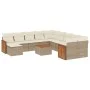 12-piece garden sofa set and brown synthetic rattan cushions by , Garden sets - Ref: Foro24-3228256, Price: 750,74 €, Discoun...