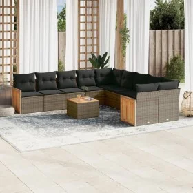 11-teiliges Gartensofa-Set und graue synthetische Rattankissen von , Gartensets - Ref: Foro24-3228041, Preis: 646,82 €, Rabat...