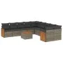 11-piece garden sofa set and gray synthetic rattan cushions by , Garden sets - Ref: Foro24-3228041, Price: 646,82 €, Discount: %