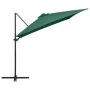 Cantilever umbrella with LED lights and green steel post 250x250 cm by vidaXL, Umbrellas - Ref: Foro24-46993, Price: 88,98 €,...