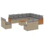 Garden sofa set with cushions 13 pieces beige synthetic rattan by , Garden sets - Ref: Foro24-3228159, Price: 828,33 €, Disco...