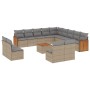 14-teiliges Gartensofa-Set mit beigen synthetischen Rattankissen von , Gartensets - Ref: Foro24-3228173, Preis: 811,90 €, Rab...