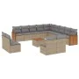 14-teiliges Gartensofa-Set mit beigen synthetischen Rattankissen von , Gartensets - Ref: Foro24-3228173, Preis: 867,16 €, Rab...