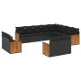 Set de sofás de jardín 12 piezas cojines ratán sintético negro de , Conjuntos de jardín - Ref: Foro24-3228190, Precio: 861,59...
