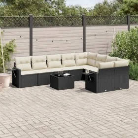 Garden sofa set 10 pieces with black synthetic rattan cushions by , Garden sets - Ref: Foro24-3220645, Price: 584,48 €, Disco...