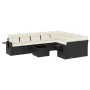 Set de sofás de jardín 10 pzas cojines ratán sintético negro de , Conjuntos de jardín - Ref: Foro24-3220645, Precio: 543,11 €