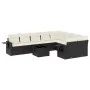 Set de sofás de jardín 10 pzas cojines ratán sintético negro de , Conjuntos de jardín - Ref: Foro24-3220645, Precio: 584,48 €...