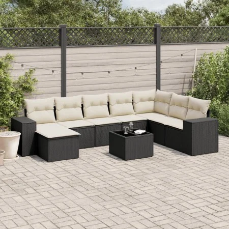 Set de sofás de jardín 8 piezas y cojines ratán sintético negro de , Conjuntos de jardín - Ref: Foro24-3222965, Precio: 533,3...