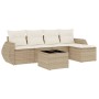 Garden sofa set with cushions 6 pieces beige synthetic rattan by , Garden sets - Ref: Foro24-3221297, Price: 397,45 €, Discou...