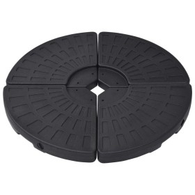 Soporte de sombrilla en forma de ventilador 4 piezas negro