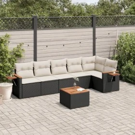 7-piece garden dining set and black synthetic rattan cushions by , Garden sets - Ref: Foro24-3226833, Price: 421,14 €, Discou...