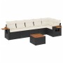 7-teiliges Garten-Essset und schwarze Kissen aus synthetischem Rattan von , Gartensets - Ref: Foro24-3226833, Preis: 405,11 €...