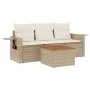 Garden sofa set with cushions 4 pieces beige synthetic rattan by , Modular outdoor sofas - Ref: Foro24-3224434, Price: 277,91...