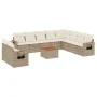 11-teiliges Gartensofa-Set mit beigen synthetischen Rattankissen von , Modulare Sofas für den Außenbereich - Ref: Foro24-3224...