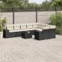 Garden sofa set 10 pieces with black synthetic rattan cushions by , Garden sets - Ref: Foro24-3223045, Price: 608,30 €, Disco...