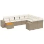 11-teiliges Gartensofa-Set mit beigen synthetischen Rattankissen von , Gartensets - Ref: Foro24-3225631, Preis: 726,18 €, Rab...