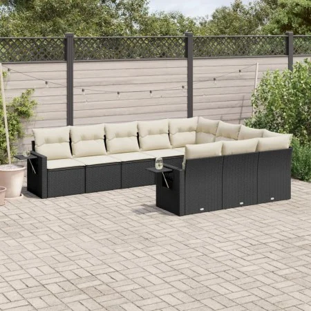 Garden sofa set 10 pieces with black synthetic rattan cushions by , Garden sets - Ref: Foro24-3220685, Price: 602,87 €, Disco...