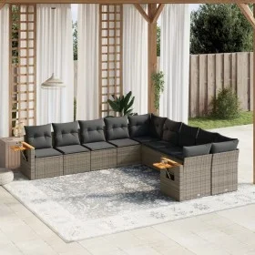 10-piece garden sofa set with gray synthetic rattan cushions by , Garden sets - Ref: Foro24-3259596, Price: 619,81 €, Discoun...