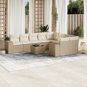 Garden sofa set with beige cushions 10 pieces synthetic rattan by , Garden sets - Ref: Foro24-3223047, Price: 655,44 €, Disco...