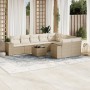 Garden sofa set with beige cushions 10 pieces synthetic rattan by , Garden sets - Ref: Foro24-3223047, Price: 655,44 €, Disco...