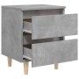 Bedside tables with legs 2 pcs gray pine wood 40x35x50 cm by vidaXL, Nightstands - Ref: Foro24-805860, Price: 73,62 €, Discou...
