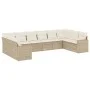 Garden sofa set with beige cushions 10 pieces synthetic rattan by , Garden sets - Ref: Foro24-3219458, Price: 663,70 €, Disco...