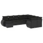 Gartensofa-Set 10-teilig mit schwarzen synthetischen Rattankissen von , Modulare Sofas für den Außenbereich - Ref: Foro24-322...
