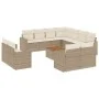 12-teiliges Gartensofa-Set und braune synthetische Rattankissen von , Modulare Sofas für den Außenbereich - Ref: Foro24-32243...