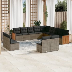 Garden sofa set with cushions 13 pieces gray synthetic rattan by , Garden sets - Ref: Foro24-3260569, Price: 821,00 €, Discou...