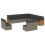 Gartensofa-Set mit Kissen, 13-teilig, graues synthetisches Rattan von , Gartensets - Ref: Foro24-3260569, Preis: 821,00 €, Ra...