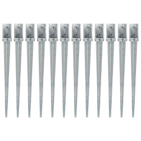 Erdspieße 12 Stück silber verzinkter Stahl 8x8x91 cm von vidaXL, Spikes zur Verankerung im Boden - Ref: Foro24-145412, Preis:...