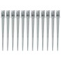 Ground spikes 12 pcs silver galvanized steel 8x8x91 cm by vidaXL, Spikes for anchoring in the ground - Ref: Foro24-145412, Pr...