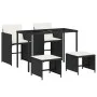 5-teiliges Gartenmöbel-Set mit schwarzen synthetischen Rattankissen von , Gartensets - Ref: Foro24-365080, Preis: 190,56 €, R...
