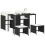 5-teiliges Gartenmöbel-Set mit schwarzen synthetischen Rattankissen von , Gartensets - Ref: Foro24-365080, Preis: 190,56 €, R...