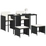 Set de muebles jardín 5 pzas con cojines ratán sintético negro de , Conjuntos de jardín - Ref: Foro24-365080, Precio: 196,47 €