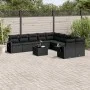 Set de sofás de jardín 11 pzas y cojines ratán sintético negro de , Conjuntos de jardín - Ref: Foro24-3220714, Precio: 728,83...