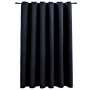 Cortina opaca con anillas de metal negro 290x245 cm de vidaXL, Cortinas y visillos - Ref: Foro24-134413, Precio: 37,35 €, Des...